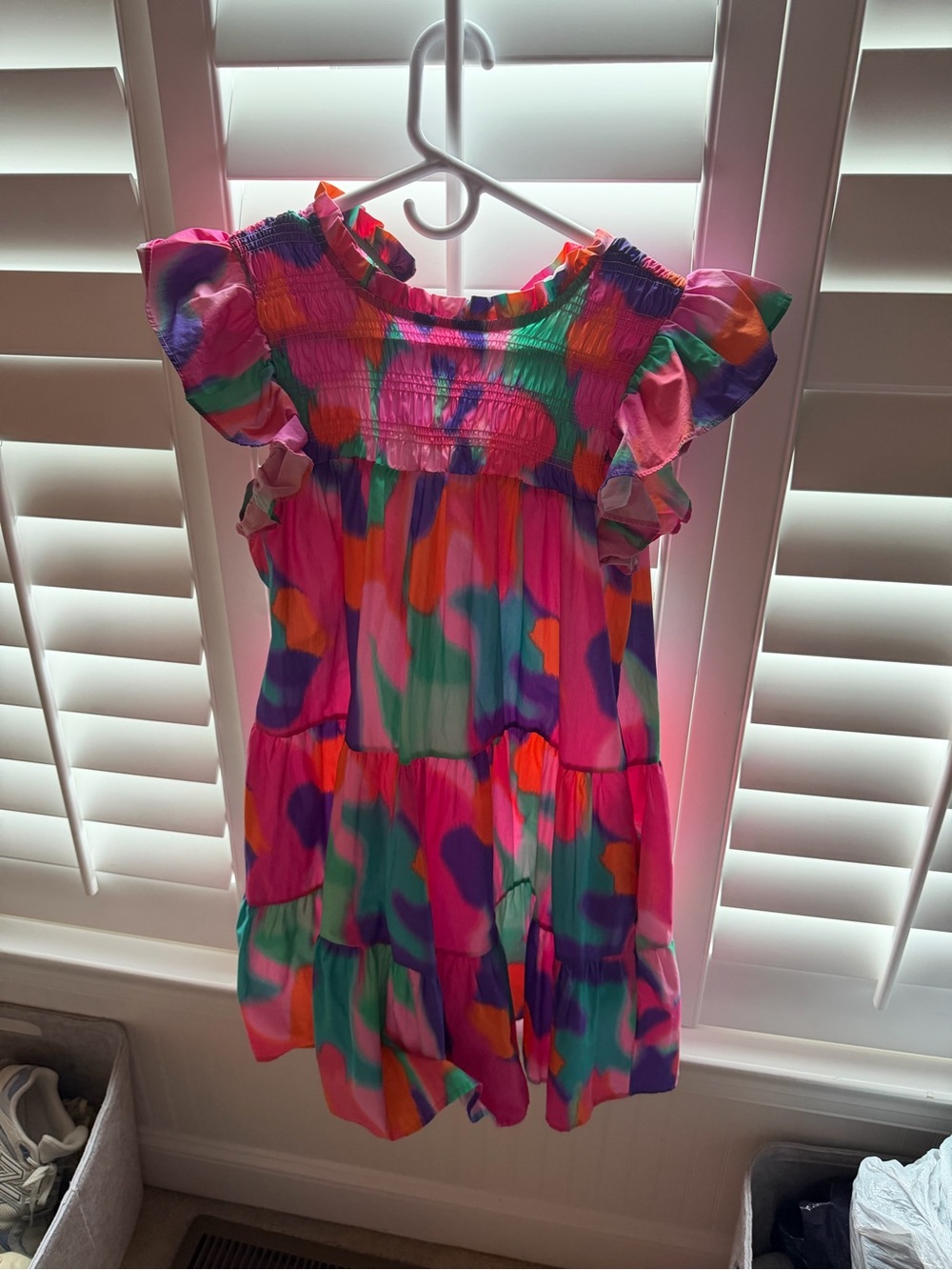 Peach Love California Bright Multicolor Tie-Dye Midi Dress